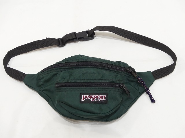 80〜90s JANSPORT ジャンスポーツ（ジャンスポ）ミニ ウエスト バッグ 緑 MADE IN USA