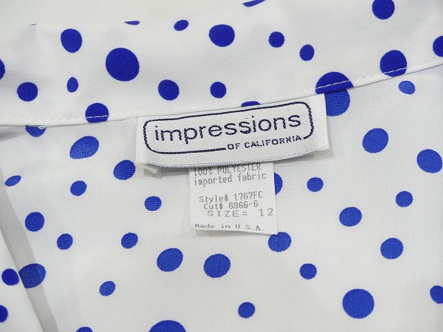 USA製 80s impressions カルピス ドット オープンカラー 半袖シャツ ...