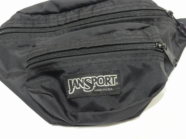 USA製 90s JANSPORT ミニ ウエスト バッグ ブラック - Chago