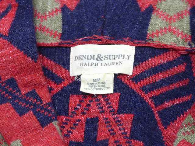 RALPH LAUREN DENIM & SUPPLY ネイティブ柄 ショールカラー