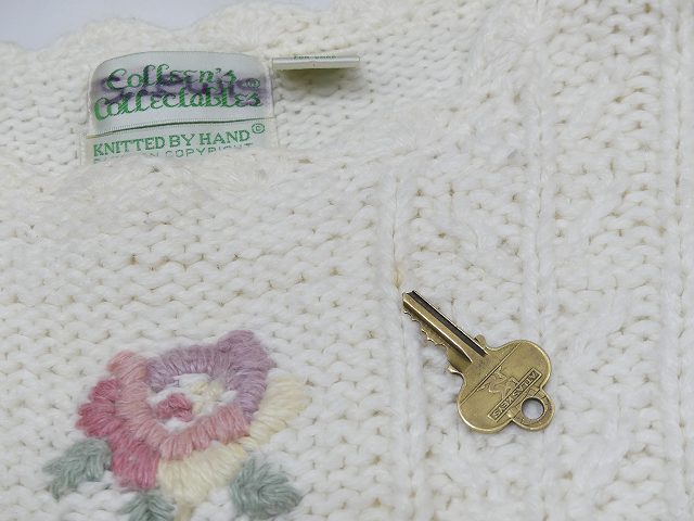 90s Colleen's Collectables お花刺繍 ハンドメイド ニット セーター 