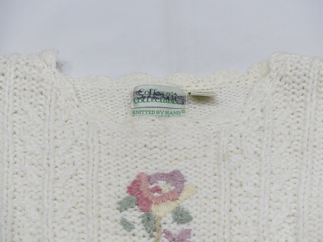 90s Colleen's Collectables お花刺繍 ハンドメイド ニット セーター 