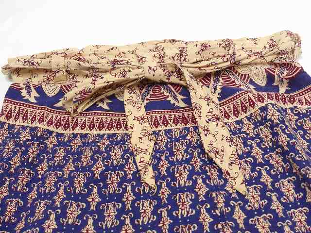 70s ビンテージ エスニック パキスタン綿 インド綿 ラップ エプロン 巻き スカート MADE IN PAKISTAN - Chago
