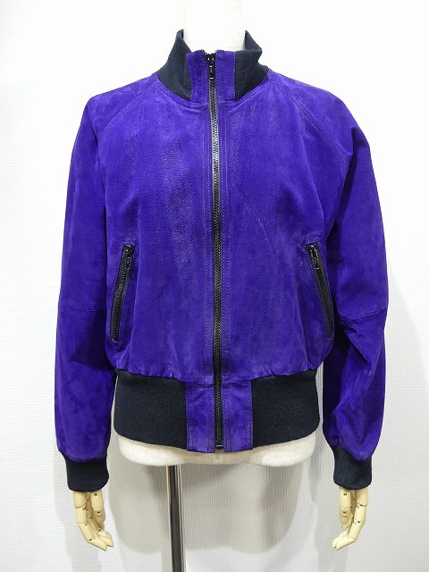 80s 90s interin pig skin ピッグスキン デザイン レザー リブ付き 