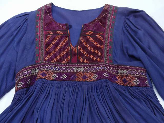 返品送料無料 vintage アフガンワンピース　ドレス ロングワンピース
