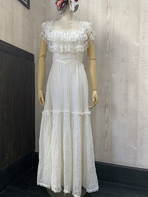 USA製 70s ビンテージ GUNNE SAX ガニーサックス レース ティアード