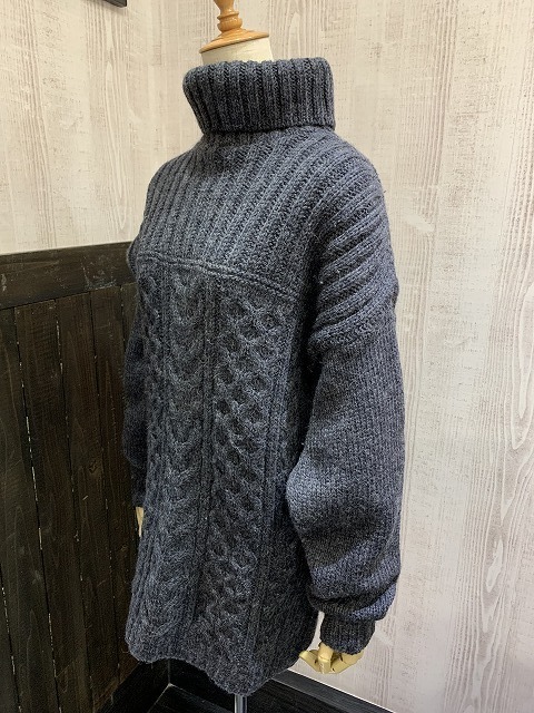 MADE IN IRELAND 90s inis crafts タートルネック ケーブル編み アラン