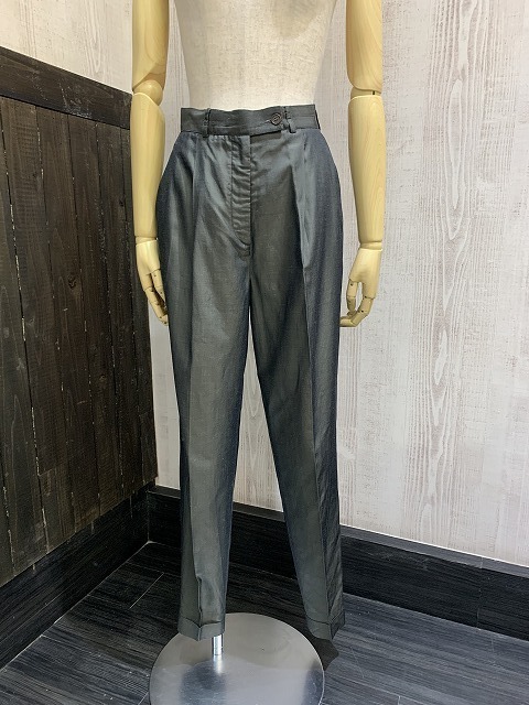USA製 90s ビンテージ Calvin Klein Collection シルバーグレー 玉虫カラー シャークスキン シングル テーラード セット  アップ スーツ