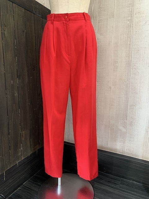 90s SAG HARBOR レッド 赤 ビビット カラー テーパード パンツ
