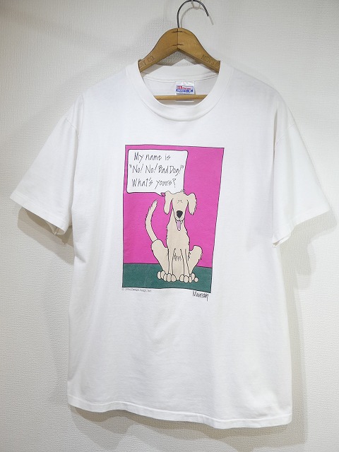 USA製 90s ビンテージ Hanes NO NO BAD DOG アート デザイン ファニー ...