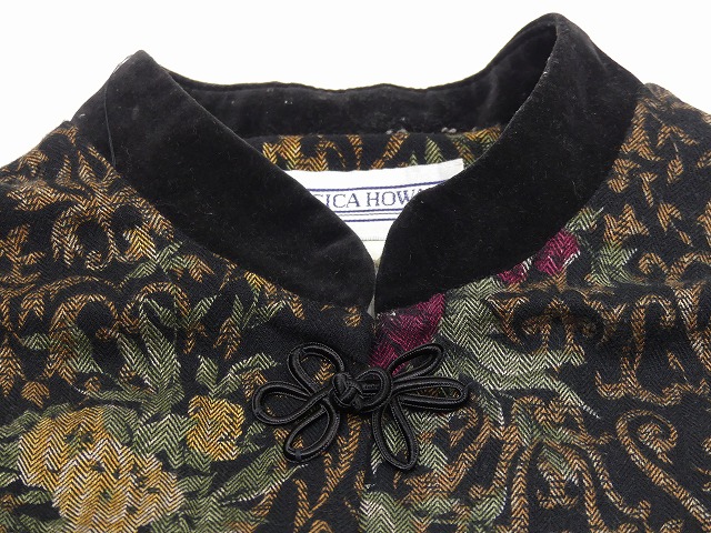 USA製 80s JESSICA HOWARD ヘリンボーン織り ゴブラン織り風 花柄