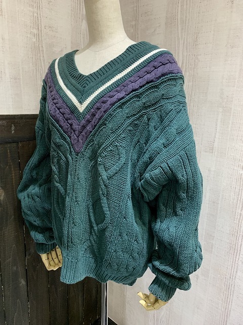 50s60sJAEGERチルデンニットトリコロールイエーガーvintage