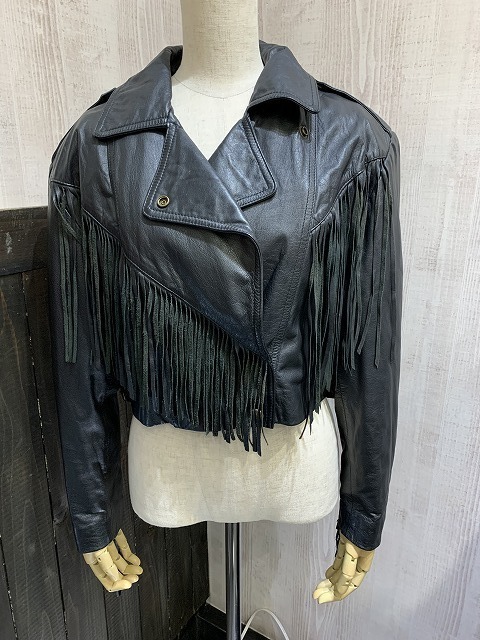 80s】leather wear ダブルライダース vintage 短丈-