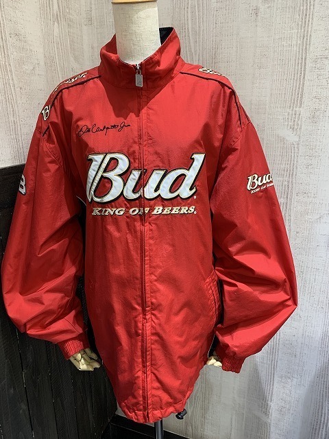 90s 00s ビンテージ Bud バドワイザー Budweiser NASCAR レーシング ジャケット ナイロン ブルゾン 企業物