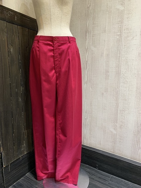 80's old slacks ワイドテーパード スラックス 赤