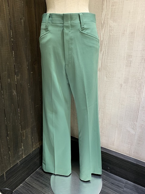 USA製 70s ビンテージ HAGGAR slacks ブライトグリーン フレア ...