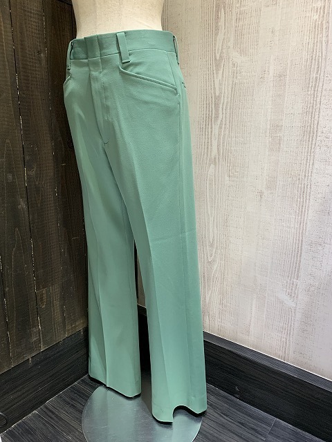 USA製 70s ビンテージ HAGGAR slacks ブライトグリーン フレア