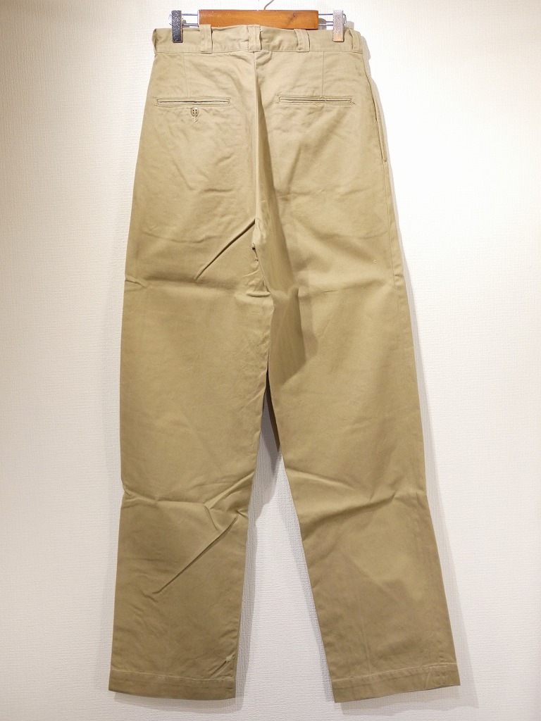 60s 70s ビンテージ US ARMY COTTON KHAKI ミリタリー チノ トラウザー